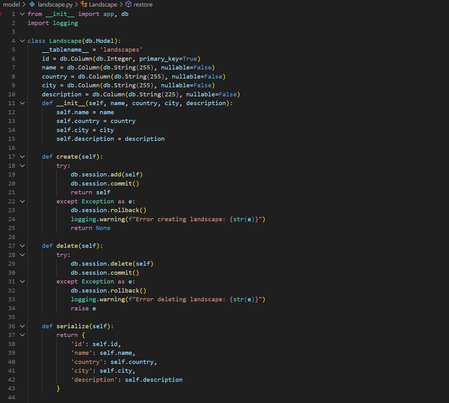 database table create
